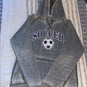 Vintage Soccer Hoodie/Sweatshirt Grey